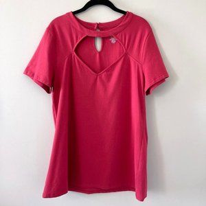 Torrid Red Short Sleeve Top Shirt Choker V Neck Womens Size 2